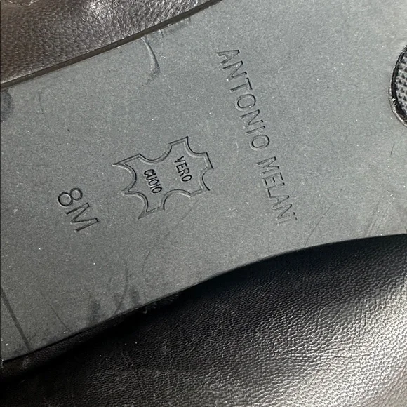 ANTONIO MELANI Black Leather Mid-Calf Heeled Boots - Picture 7 of 8